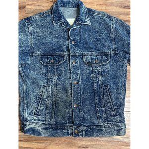 Vintage 80s Lee Easy Riders Denim Acid Wash Trucker Jacket Mens LARGE/XL